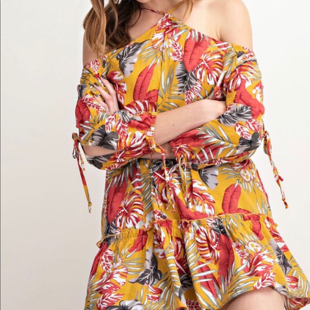 Palm print tunic